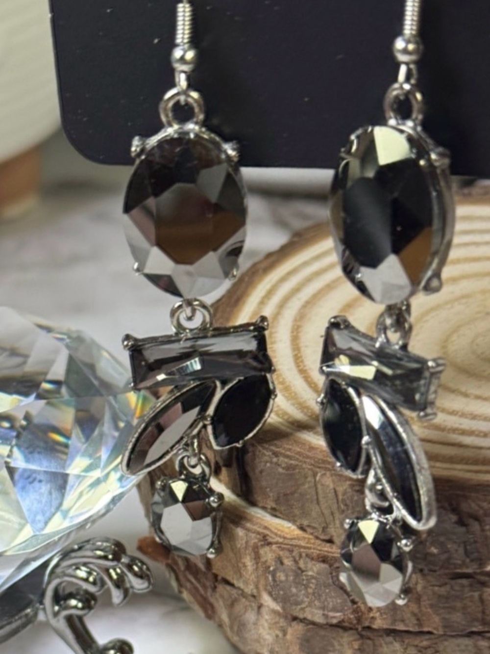 paparazzi Faceted Hematite Drop Earrings